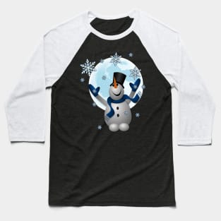 Snowman Winter Lover Snowflakes Baseball T-Shirt